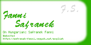 fanni safranek business card
